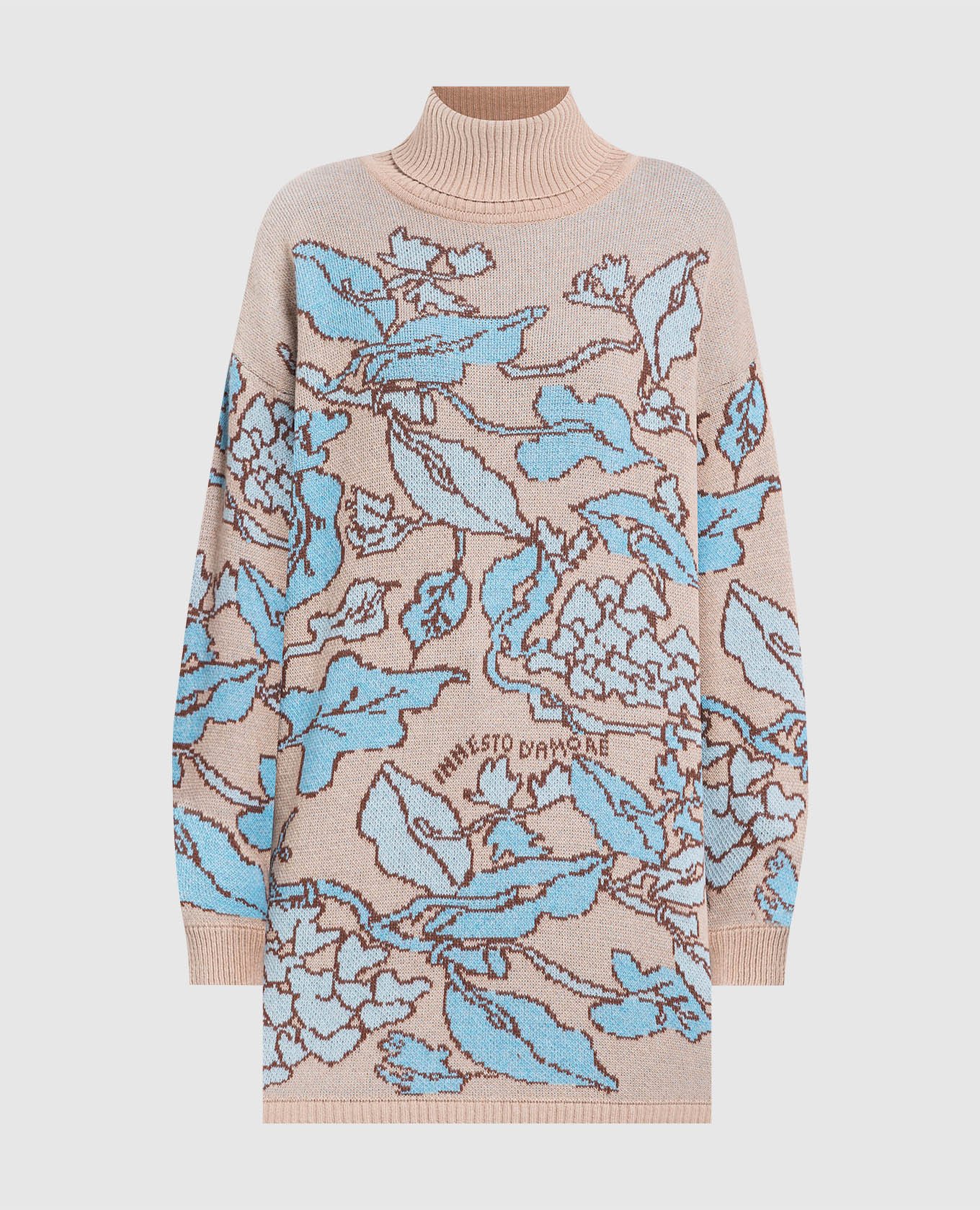 Brown sweater in a floral pattern
