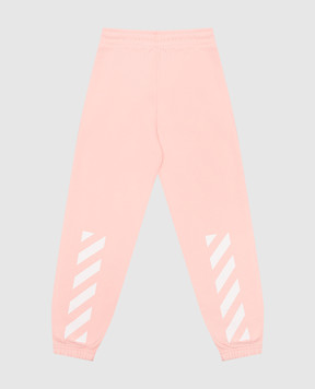 Off-White Дитячі рожеві джогери з логотипом OGCH001F23FLE001