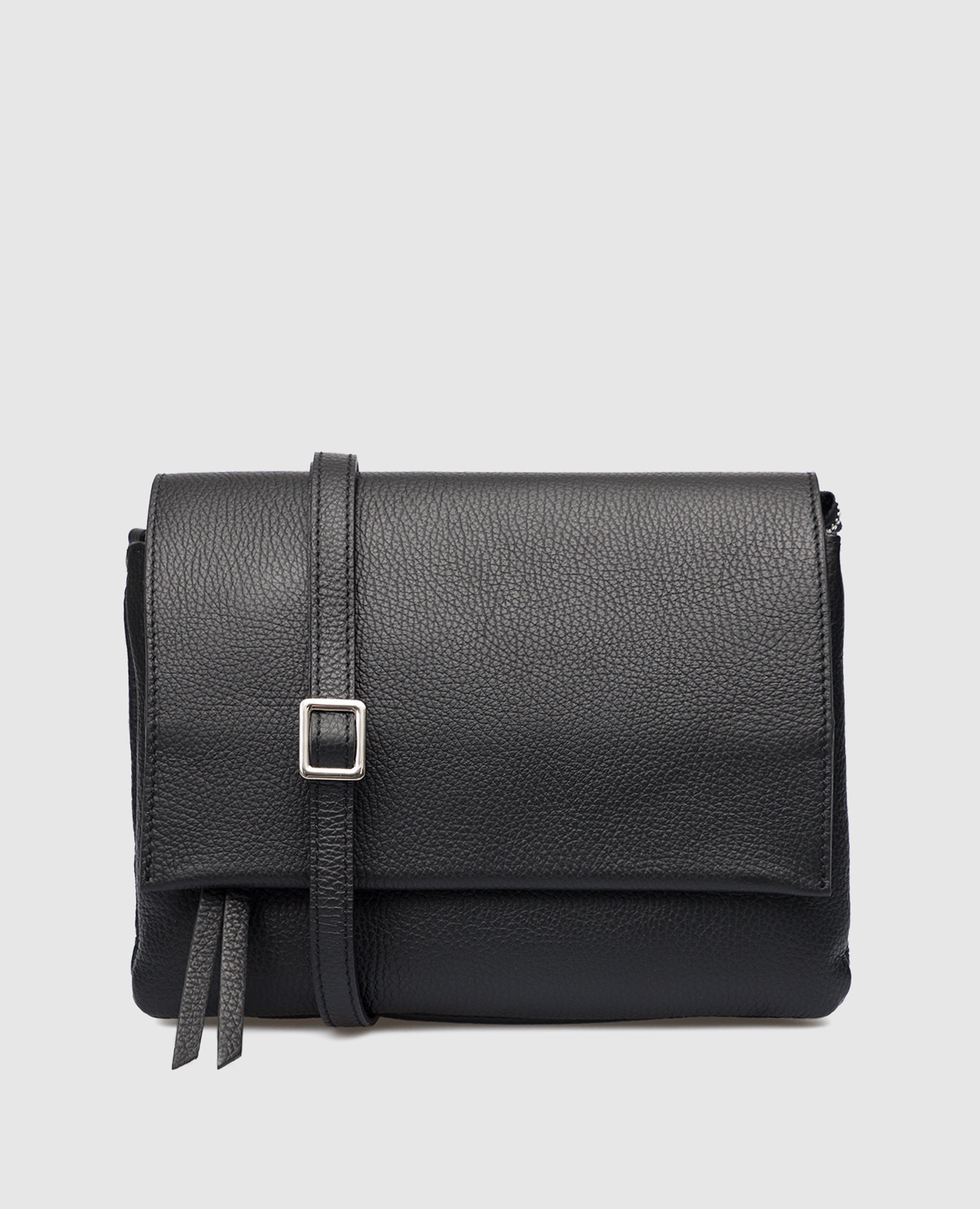 

Черная кожаная сумка-мессенджер Three, Черный, Сумки-мессенджеры