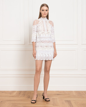 Ermanno Scervino Белое платье с кружевом D382Q713IEN