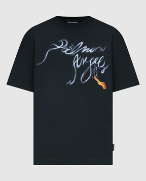 Palm Angels Черная футболка с принтом FOGGY PA PMAA072R24JER002