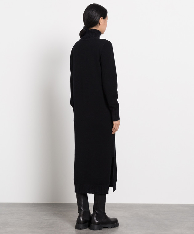 Peserico Чорна сукня- светр з ланцюжком моніллю S92192F07A9018 зображення 4