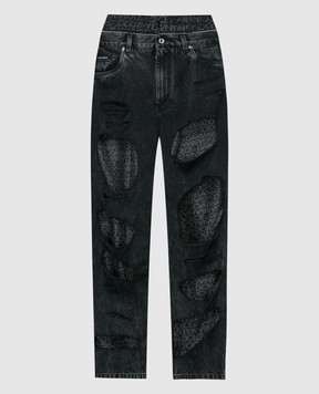 Dolce&Gabbana Чорні джинси з ефектом накладання шарів і з проріхами GV4VXDG8JW3