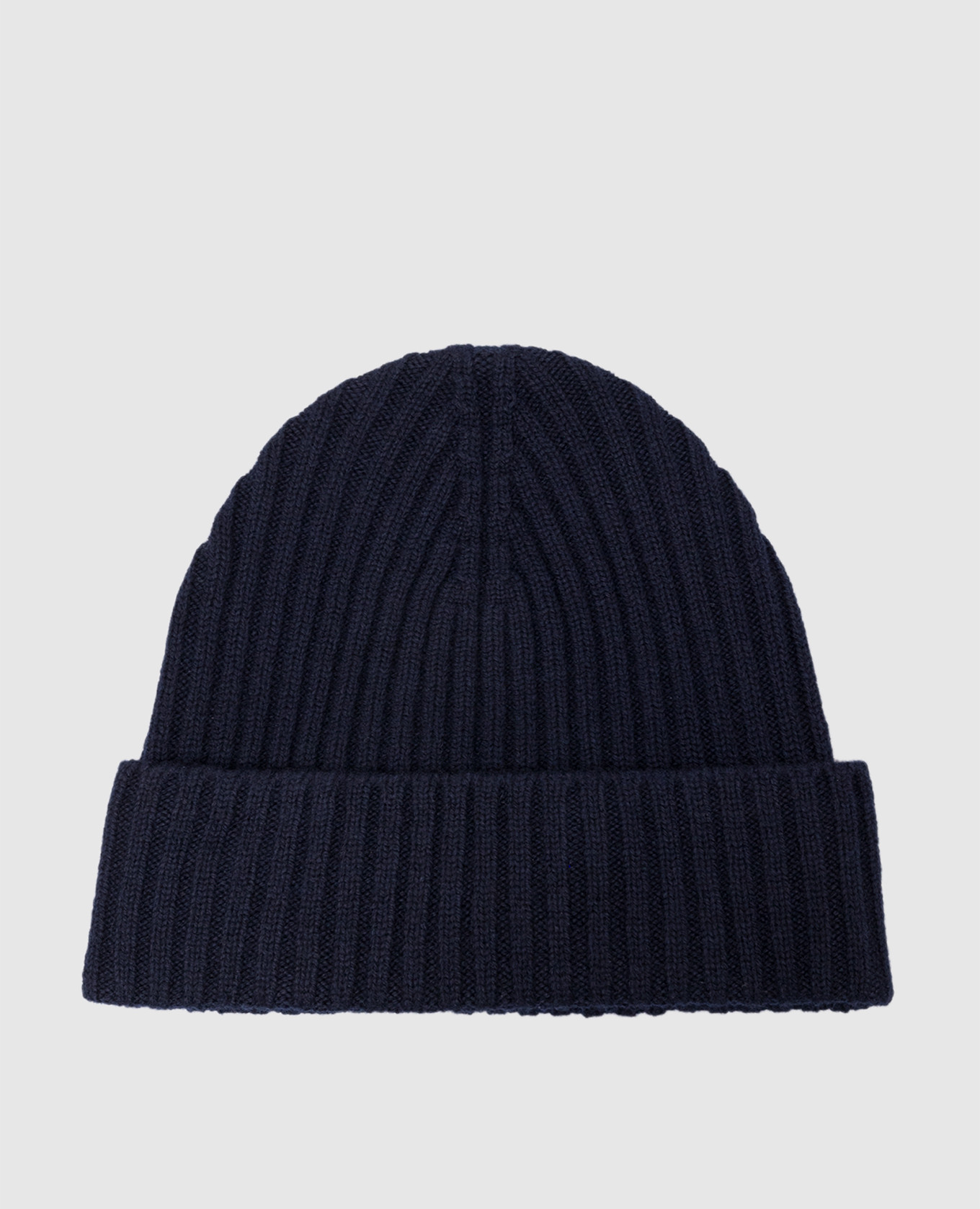 Blue cap made of wool and cashmere