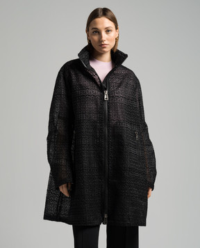 Ermanno Scervino Черное ажурное пальто D440D323YUE