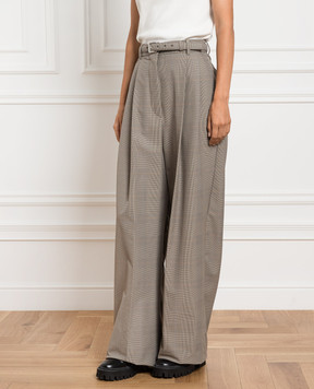 Max Mara Sportmax Коричневые брюки в виндзорскую клеточку XERO