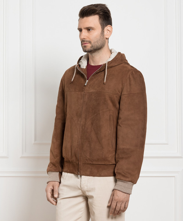 Brunello Cucinelli - Коричневая замшевая куртка M0PCL1957 купить в Symbol