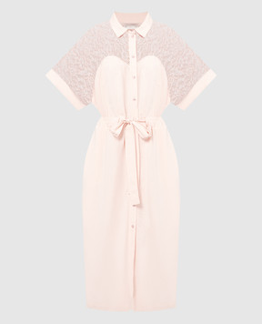 Torre Valley Розовое платье-рубашка Rosa с кружевом 2114