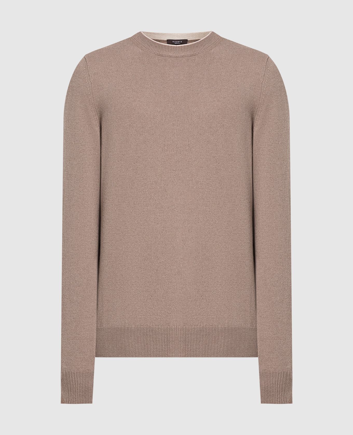 Brown wool, silk and cashmere jumper