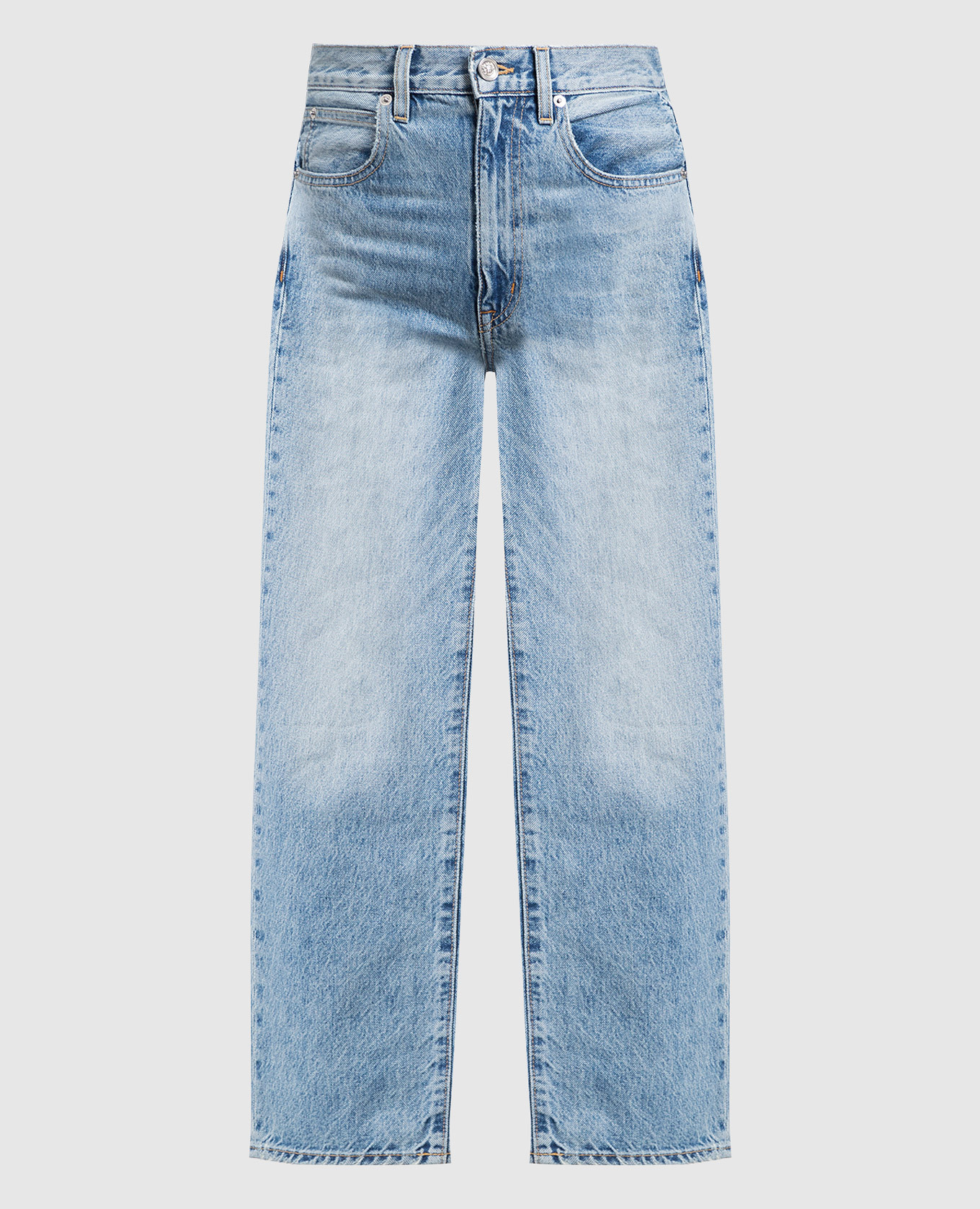 

Голубые джинсы London Crop Wild Thing с эффектом потертости, Голубой, Прямые джинсы