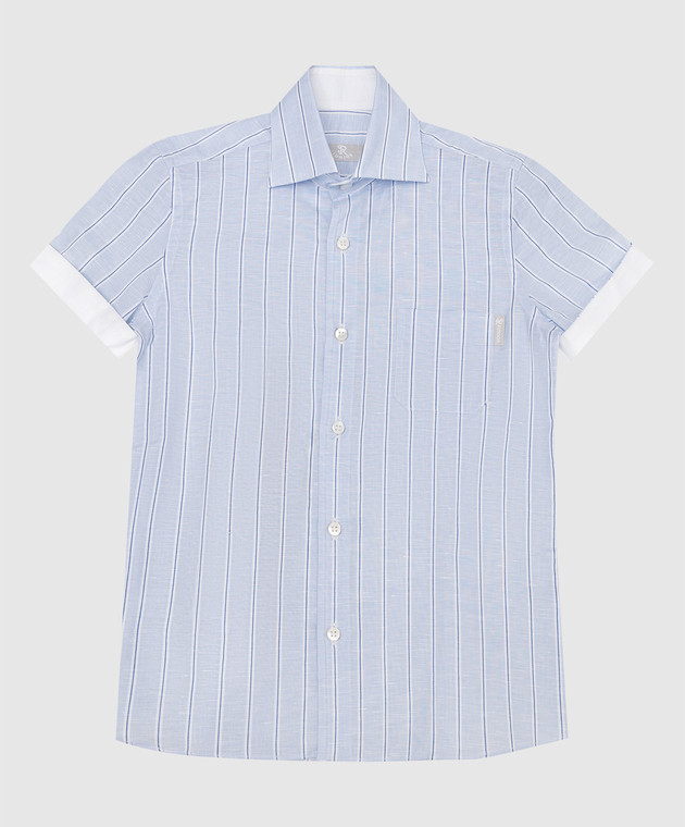 Stefano Ricci Children's blue striped shirt YC003553L1782