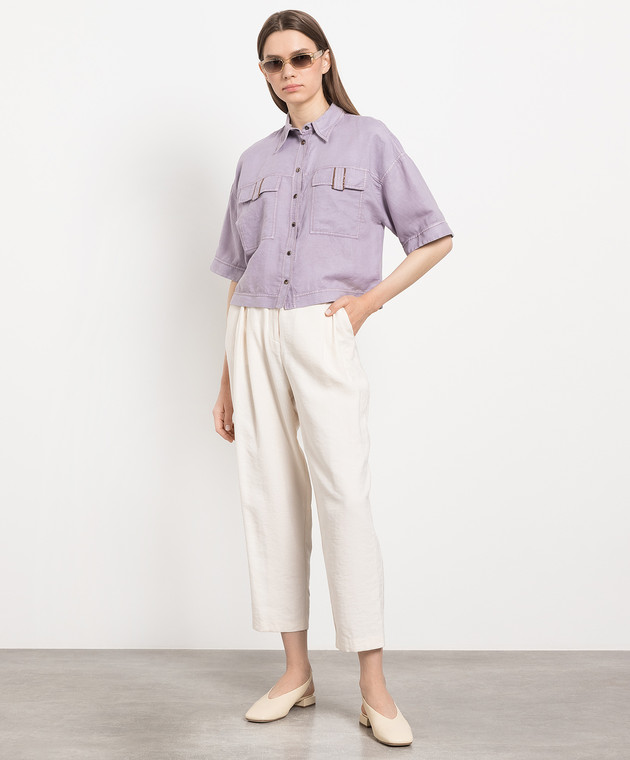 Brunello Cucinelli Purple shirt with monil chain MD698NG726 image 2