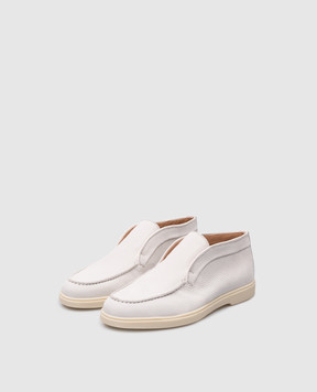 Santoni Білі шкіряні дезерти з логотипом WUYA58458TISNPRX