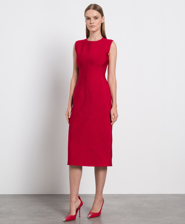 Alexander McQueen Червона сукня-футляр 710189Q1A2Z зображення 2