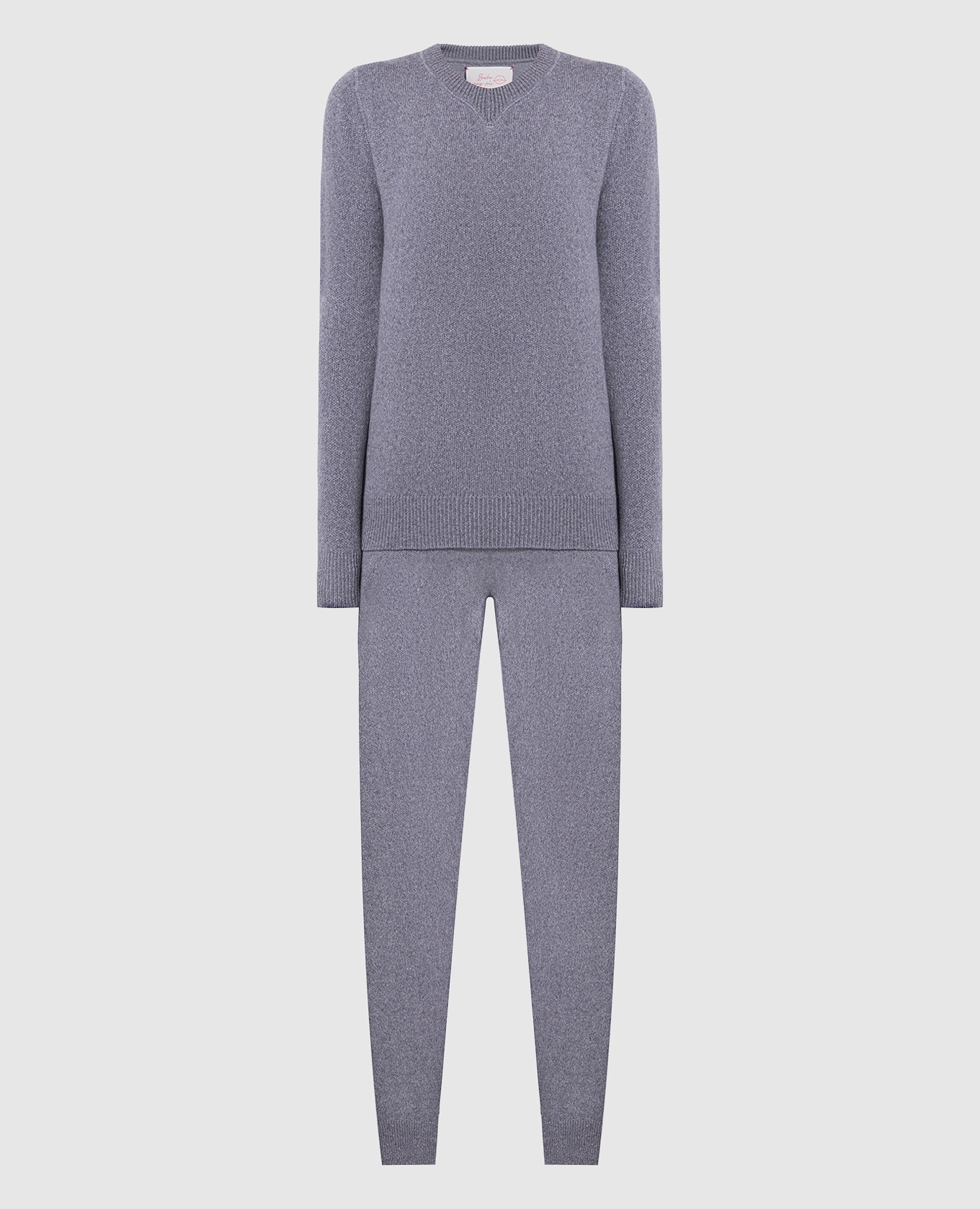 Gray cashmere jumper and joggers suit