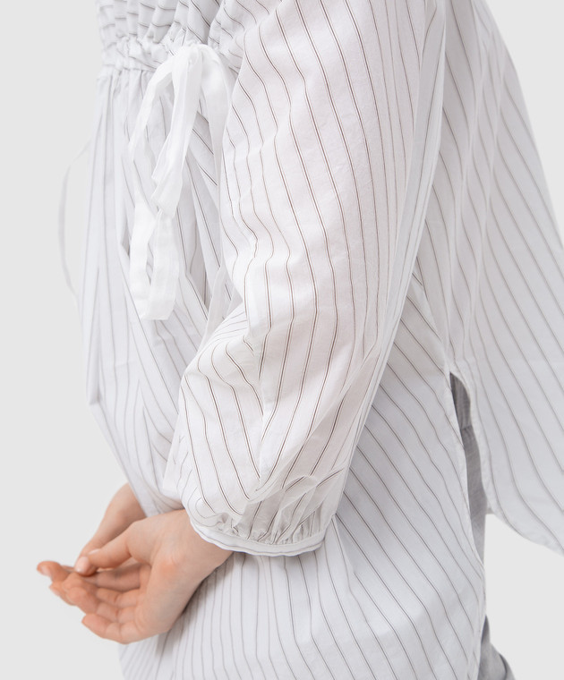 Peserico Біла блуза в смужку S06094L102924 зображення 5