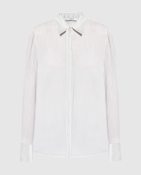 Peserico Біла блуза з ланцюжком моніль в смужку S0638705239
