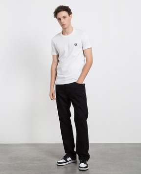 Dolce&Gabbana Белая футболка с вышивкой логотипа M8C03JFUECG