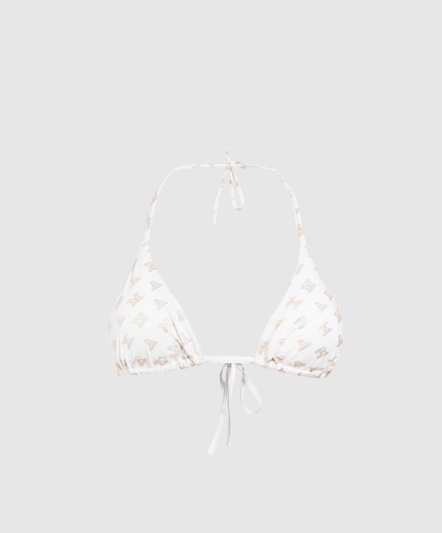 Max Mara White bodice from a swimsuit with a logo print ALYSSA
