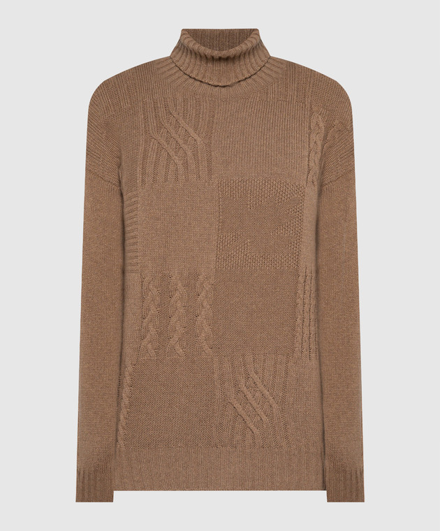 Canali Brown sweater with a textured pattern MK01973C0978