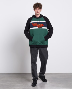 Balmain Зеленые худи с фактурным логотипом BH1JT180MD08