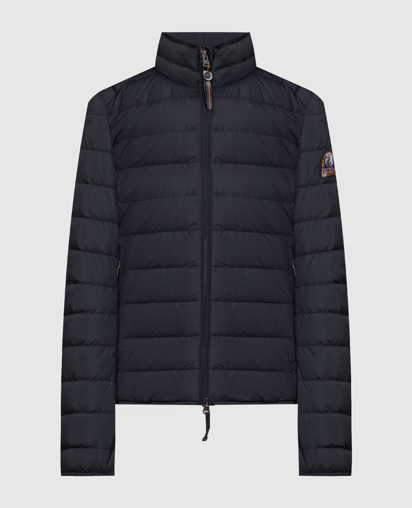 Black Geena down jacket with logo patch