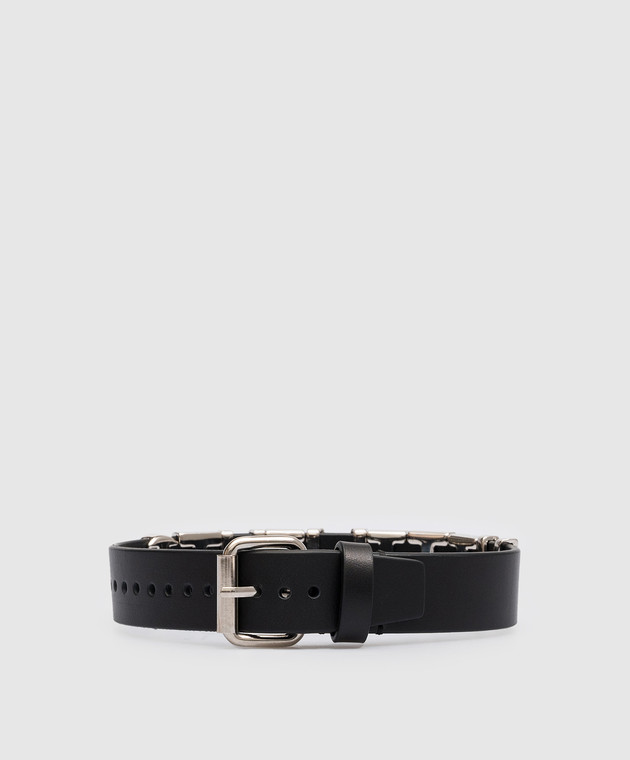 Vetements - Black leather choker with logo UE54CH100S - buy with