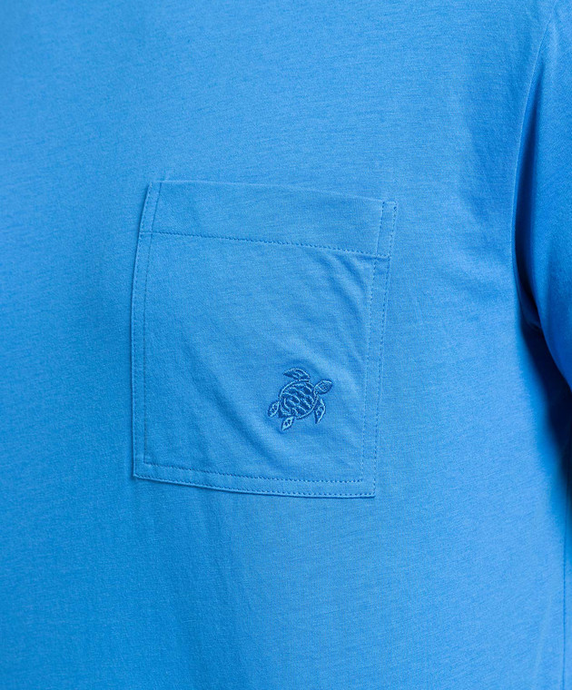 Vilebrequin Mineral Dye blue t-shirt with logo embroidery TUSU0P00 image 5