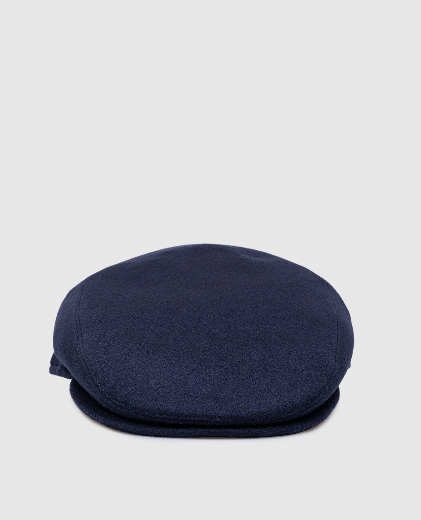 Голубое кепи Vincenzo из кашемира с логотипом