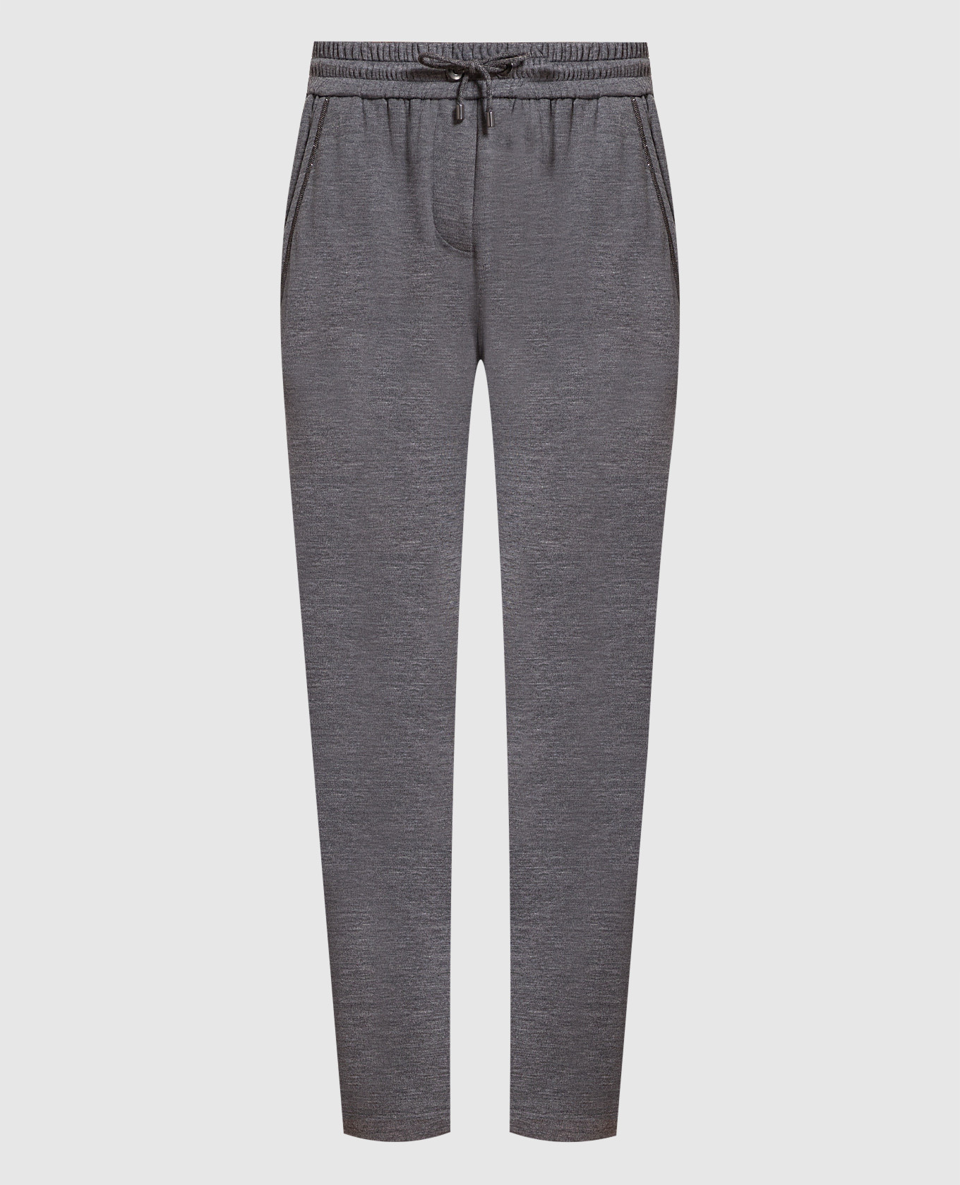 Gray sweatpants with monil chain