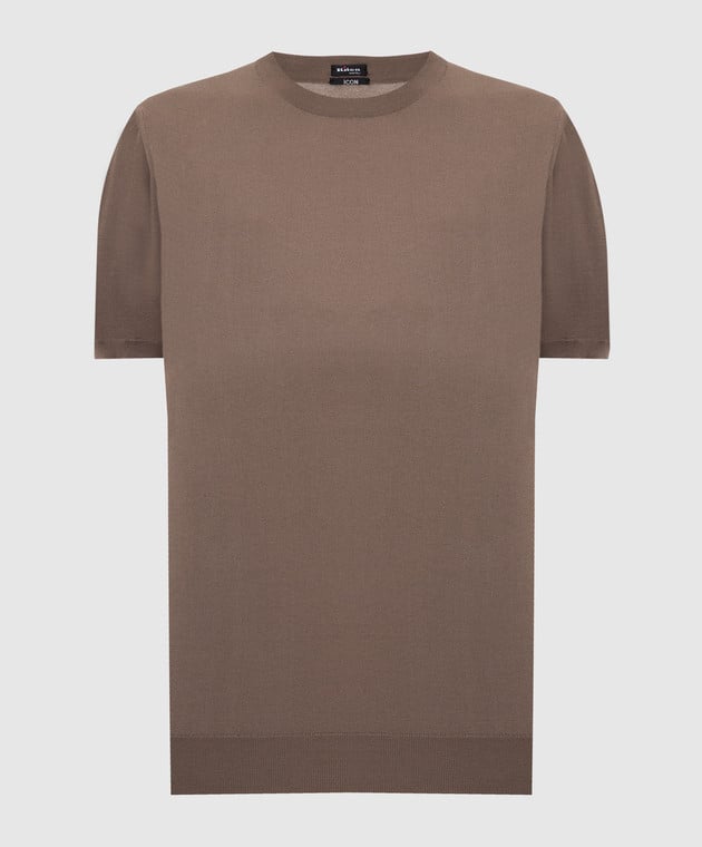 Kiton Світло-коричнева футболка UK31MUE22
