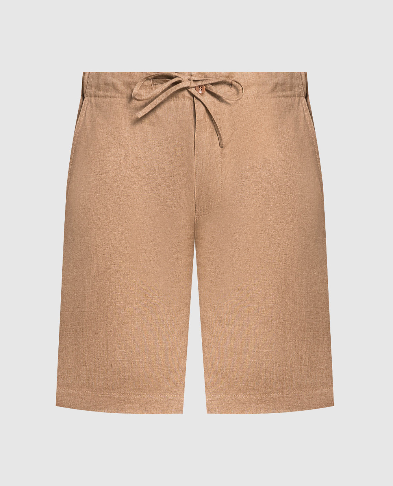 

Коричневые шорты из льна, Коричневый, Шорты