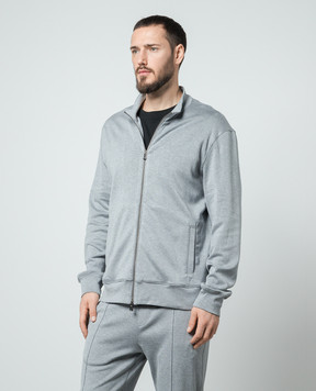 ISAIA Серая спортивная кофта с шелком MF0019J0185