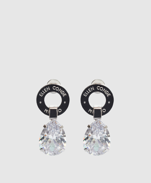 Ellen Conde Silver earrings with crystals Z28