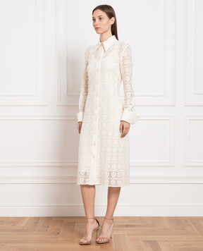 Max Mara Sportmax Бежевое ажурное платье-рубашка Recente RECENTE