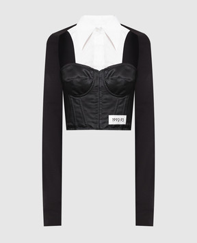 Dolce&Gabbana Чорна блуза з корсетом F777NTGDBQ0