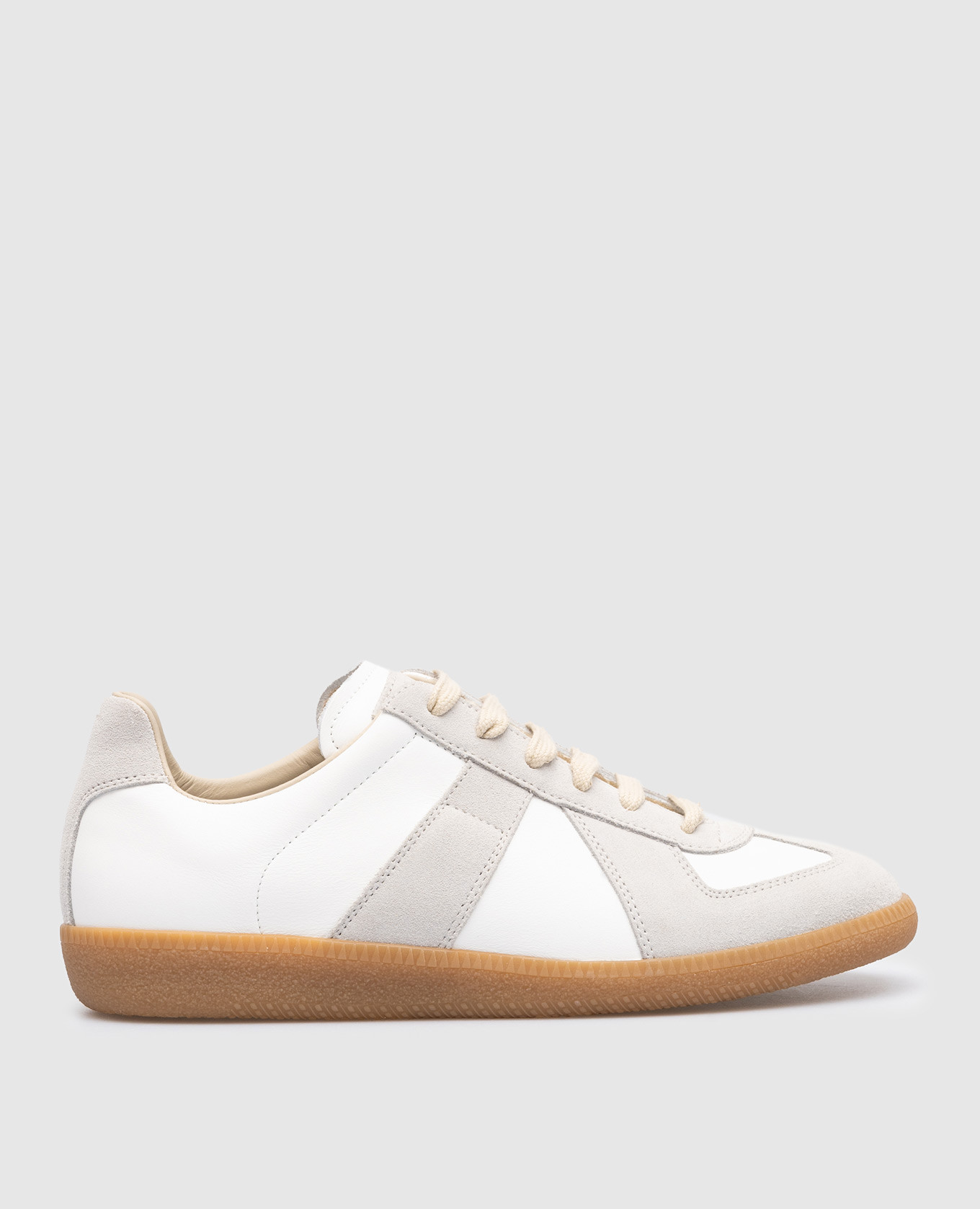 Replica white leather sneakers