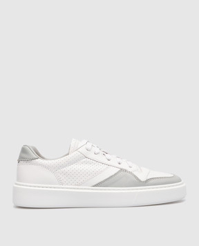 Doucal's White leather sneakers with perforations DD8627HUGHPY628