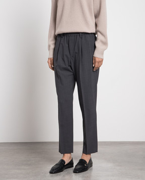 Brunello Cucinelli Серые брюки с шерстью MPW07P7811