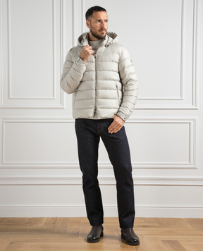 Moncler Бежевый пуховик Arneb с логотипом. 1A00134549SK
