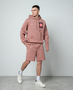 Helmut Lang Розовые шорты с принтом логотипа SPACE N10HM206