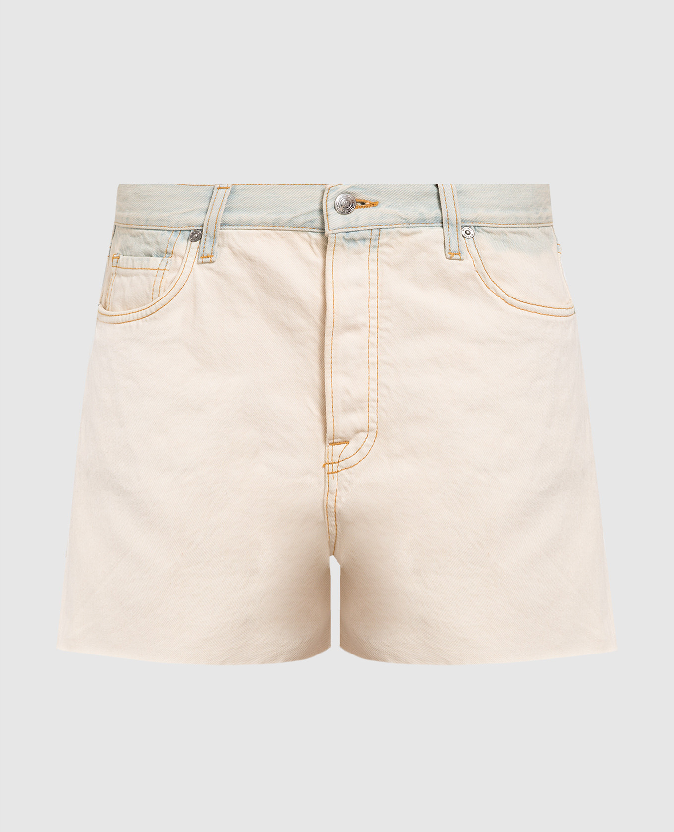 Светло-бежевые джинсовые шорты с эффектом градиента