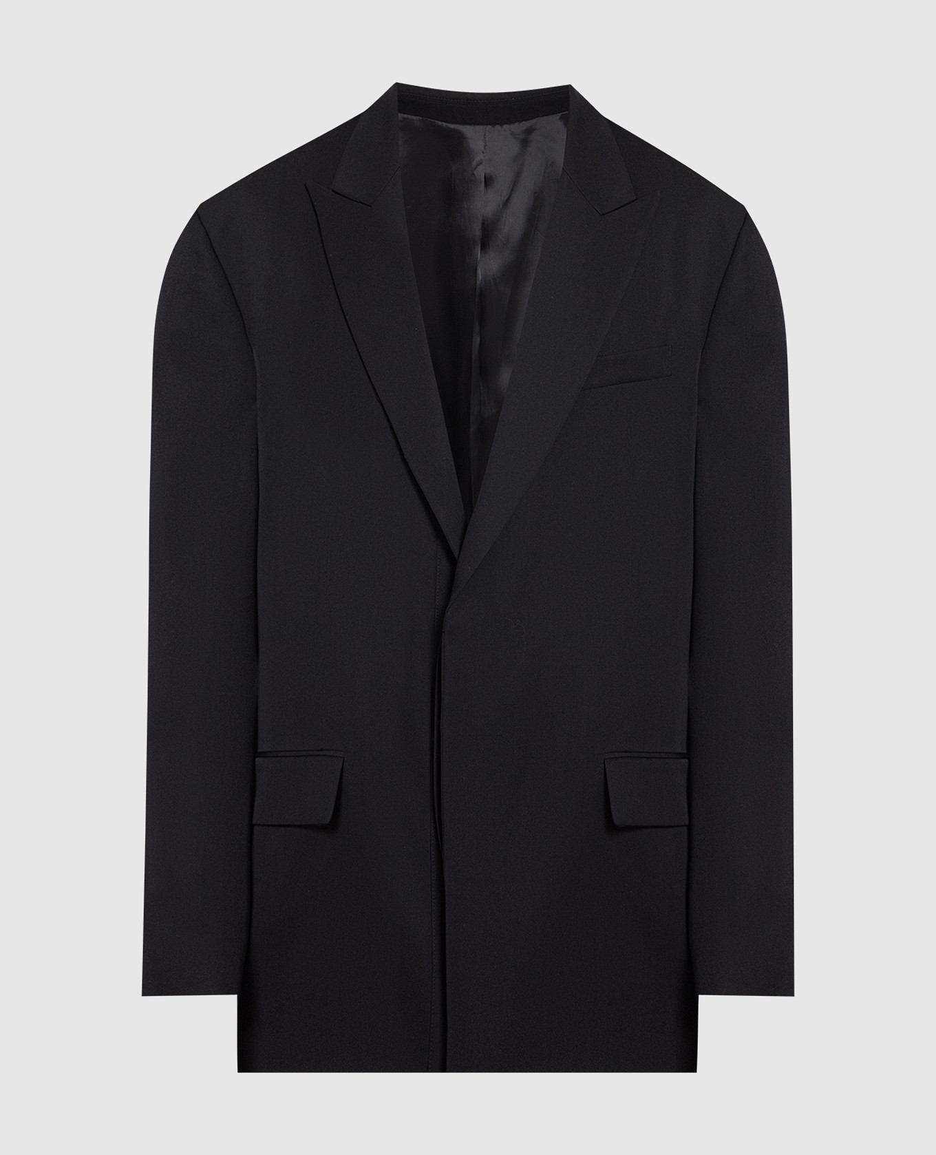 Черный пиджак из шерсти