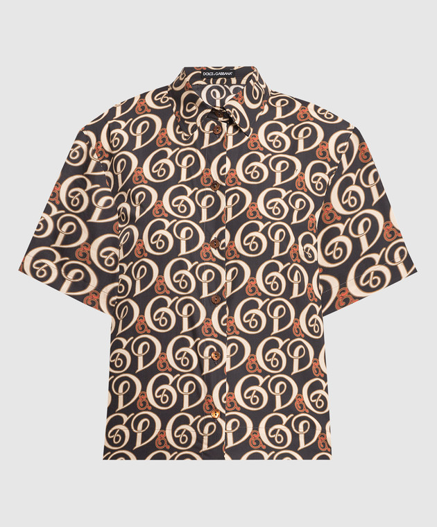 Dolce&Gabbana Black shirt with monogram print F5G15THS5DG