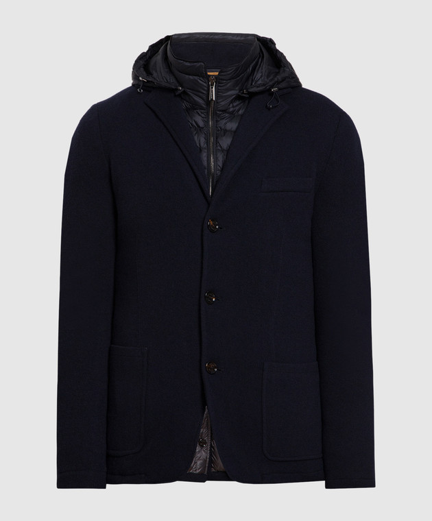 MooRER Blue down jacket made of wool and cashmere BELLOTTOMRW