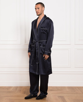 Zimmerli Синий халат из шелка 600075131