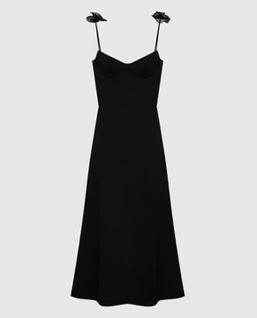 Magda Butrym Черное платье-бюстье миди с аппликациями DRESS28270424