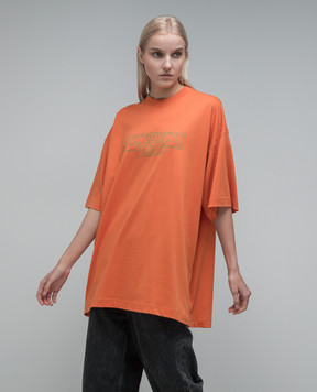 Vetements Помаранчева футболка з принтом логотипа UE54TR330O