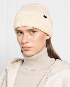 Woolrich Біла шапка з кашеміру з логотипом CFWWAC0177FRUF0668