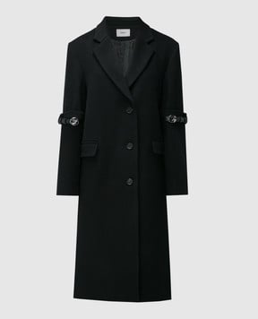 Coperni Чорне пальто з ремінцями на рукавах COPM14211